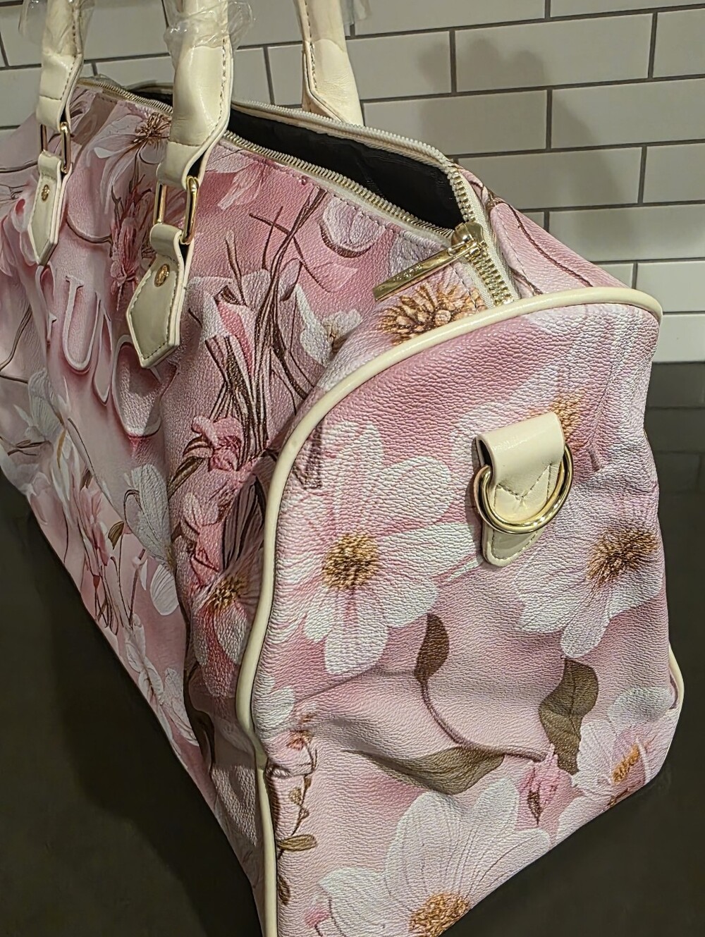 Floral Pink Carryall Handbag - Picture 2 of 7